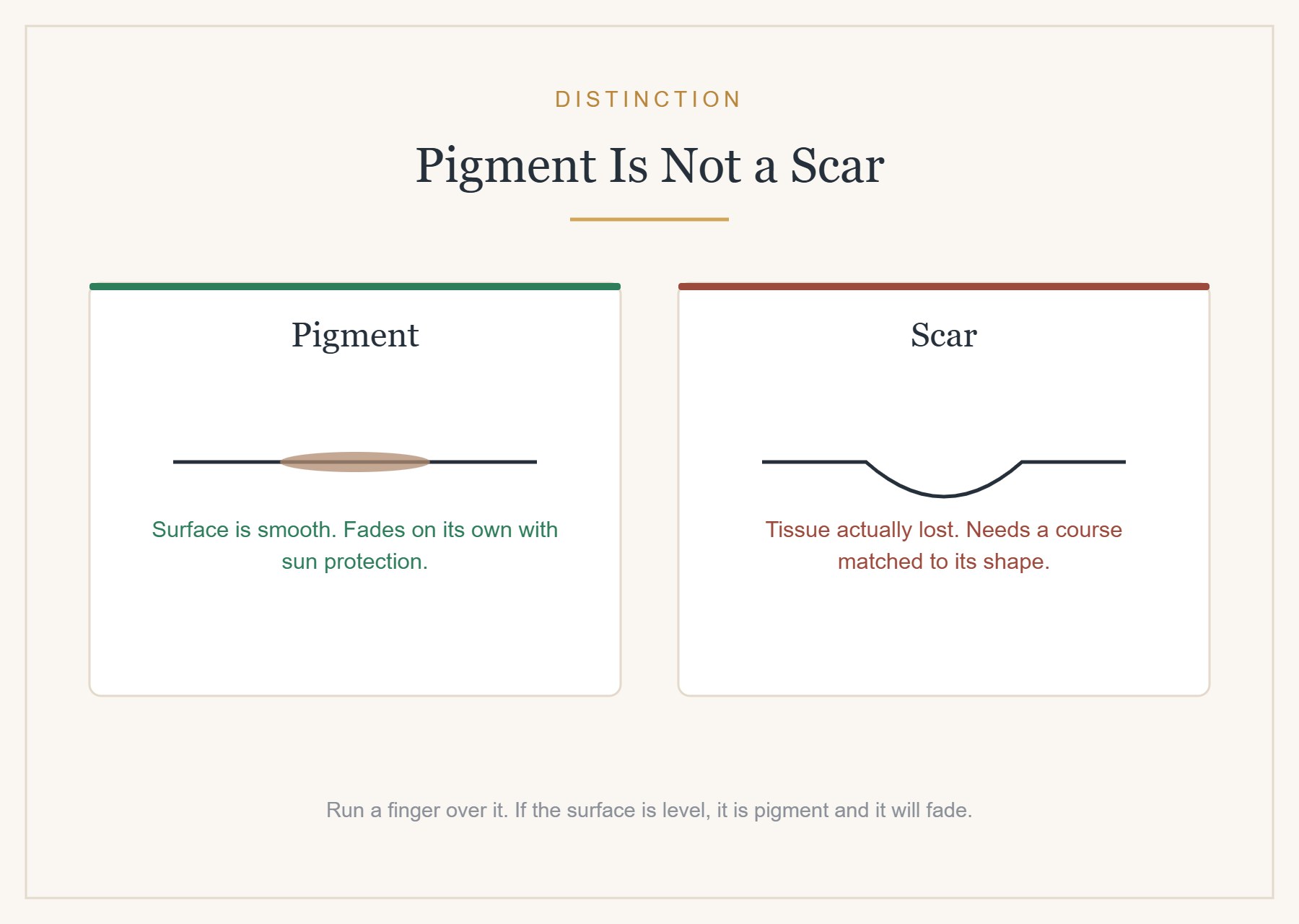 Post-inflammatory pigmentation is not a scar