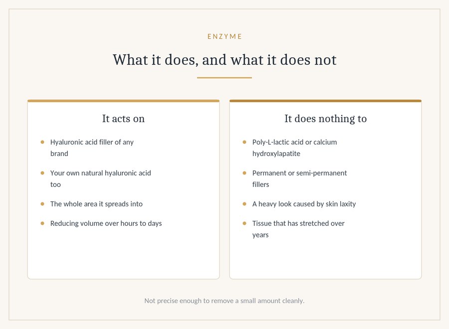 What the enzyme does, and what it does not