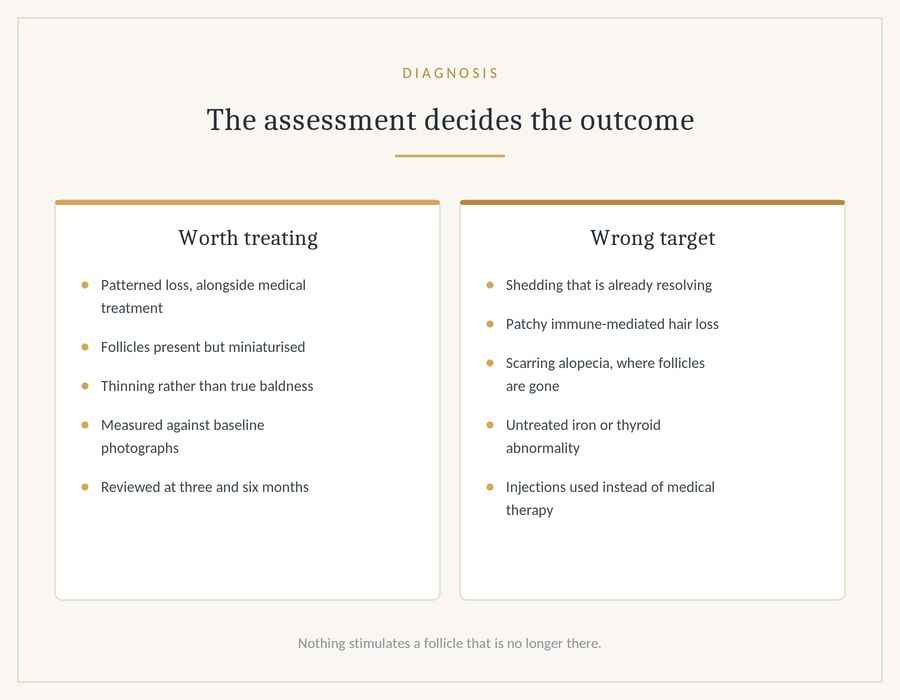 The diagnosis decides more than the product
