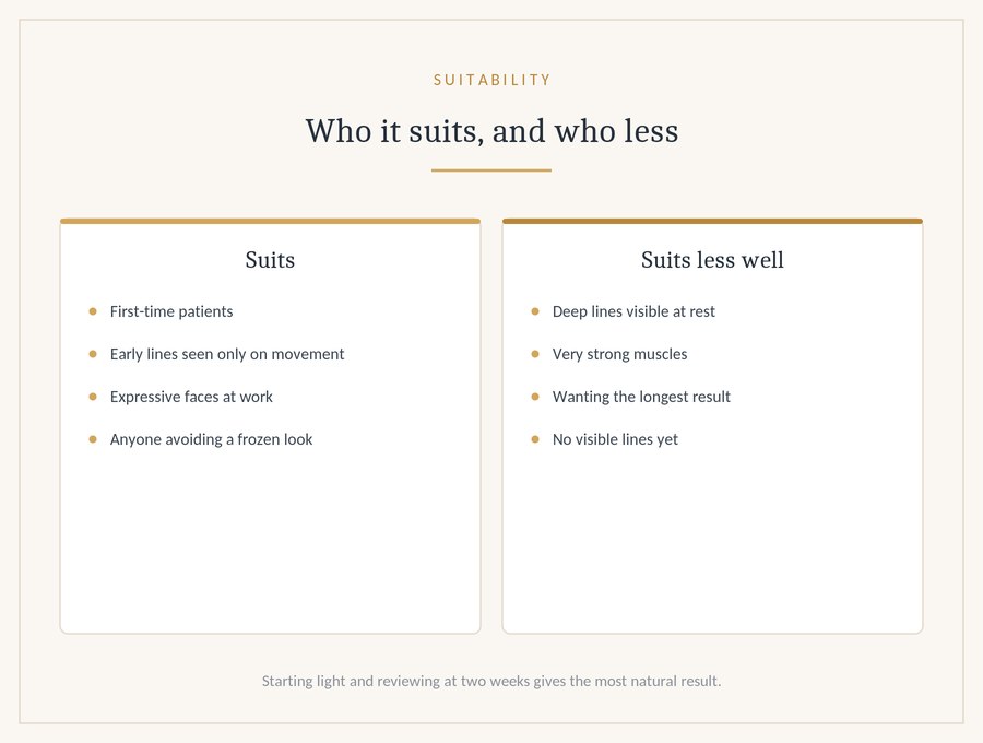 Who it suits, and who it suits less