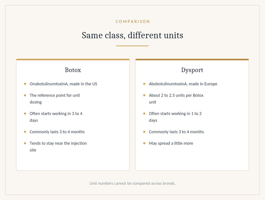 Botox and Dysport are both botulinum toxin type A